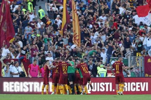 Sport Bilder des Tages Esultanza dopo il gol del 3-1 di Federico Fazio Roma Goal Celebration Roma Roma 28-09-2018 Stadio Olimpico Football Calcio Serie A 2018 2019 AS Roma - Lazio Foto Luca Pagliaricci Insidefoto lucaxpagliaricci