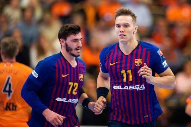 180929 Barcelona Lasse Andersson during the handball match in the Champions League between Kristianstad and Barcelona on September 29, 2018 in Kristianstad  Copyright: AvdoxBilkanovic BB180929AB067