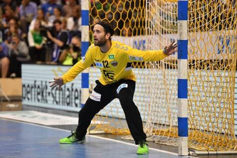 Silvio Heinevetter Goalkeeper Füchse in action Füchse Berlin SC Magdeburg 1 Bundesliga DKB Handballbundesliga 2018 2019 Men Men Men Handball Germany Germany Max Schmeling Halle Berlin 29 9 2018
