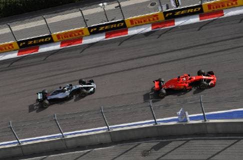 Lewis Hamilton Mercedes-Benz Grand Prix Sebastian Vettel Scuderia Ferrari Formula 1 Russian GP in Sochi 30 09 2018 Photo mspb Jerry Andre Lewis Hamilton Sebastian Vettel Formula 1 GP Russian 2018