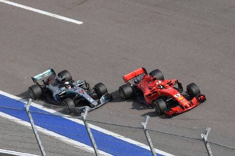 Lewis Hamilton Mercedes-Benz Grand Prix Sebastian Vettel Scuderia Ferrari Formula 1 Russian GP in Sochi 30 09 2018 Photo mspb Jerry Andre Lewis Hamilton Sebastian Vettel Formula 1 GP Russian 2018