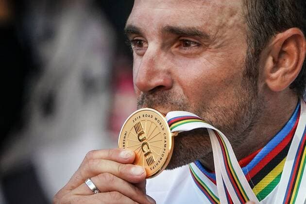 INNSBRUCK, 30.09.2018 MISTRZOSTWA SWIATA W KOLARSTWIE SZOSOWYM,WYSCIG ELITA MEZCZYZNI UCI 2018 ROAD WORLD CHAMPIONSHIPS, MEN ELITE RACE n z. ALEJANDRO VALVERDE FOTO: TOMASZ MARKOWSKI NEWSPIX.PL --- Newspix.pl  20180930TOM14