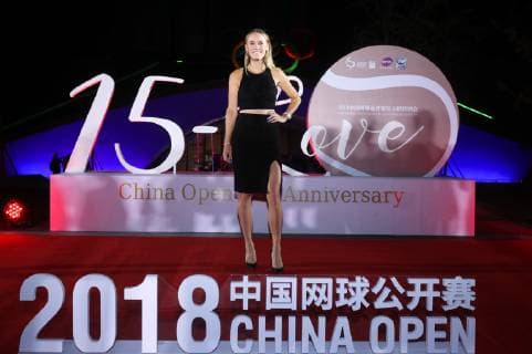BEIJING, CHINA - SEPTEMBER 30: Caroline Wozniacki of Denmark attends the welcome reception at Beijing Olympic Tower on day two of the 2018 China Open on September 30, 2018 in Beijing, China.  Copyright: xVCGx CFP111169791045 