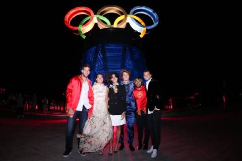 BEIJING, CHINA - SEPTEMBER 30: (L - R) Juan Martin Del Potro of Argentina, Caroline Garcia of France, Garbine Muguruza of Spain, Alexander Zverev of Germany, Marcos Baghdatis of Cyprus and Grigor Dimitrov of of Bulgaria attend the welcome reception at Beijing Olympic Tower on day two of the 2018 China Open on September 30, 2018 in Beijing, China.  Copyright: xVCGx CFP111169795256 