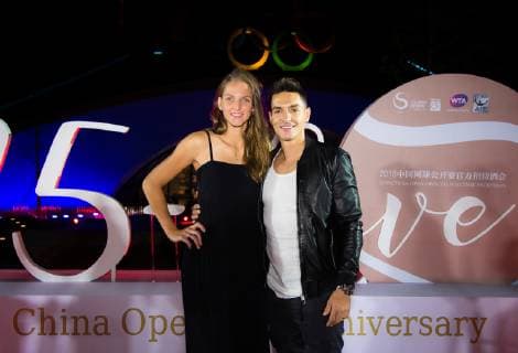 September 30, 2018 - Karolina Pliskova of the Czech Republic and husband Michal Hrdlicka on the red carpet at the 2018 China Open WTA Tennis Damen Premier Mandatory tennis tournament players party 2018 China Open - 30 Sep - ZUMAa181 20180930_zaa_a181_101 Copyright: xAFP7x
