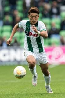 Ritsu Doan of FC Groningen during the Dutch Eredivisie match between FC Groningen and FC Utrecht at Hitachi Capital Mobility stadium on September 30, 2018 in Groningen, The Netherlands Dutch Eredivisie 2018 2019 xVIxVIxImagesx xGerritxvanxKeulenxIVx 12306490