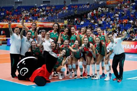 Mexico team group Mannschaftsbild Totale (MEX), SEPTEMBER 30, 2018 - Volleyball : FIVE Volleyball Women s World Championship WM Weltmeisterschaft Japan 2018 First round Pool A match between Argentina 0-3 Mexico at Yokohama Arena in Kanagawa, Japan. Noxthirdxpartyxsales  (86905777)