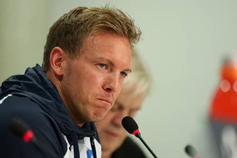 Coach Head Coach Hoffenheim Single Action Action Portrait Portrait at the Press Conference PK Press Conference Press Date Media Date Soccer UEFA Champions League Press Conference TSG 1899 Hoffenheim xozx