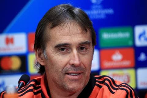 MOSCOW, RUSSIA - OCTOBER 1, 2018: Real Madrid s manager Julen Lopetegui during a press conference PK Pressekonferenz ahead of the 2018-19 UEFA Champions League Group Stage match against CSKA Moscow. Sergei Bobylev TASS  TS0921E9