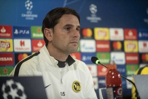 The head coach Of Young Boys Gerardo Seoane during the press conference PK Pressekonferenz before the UEFA Champions League group stage match between Juventus and Young Boys at the Juventus Stadium, Turin, Italy on 1 October 2018. Copyright: xAlbertoxGandolfox 21310007
