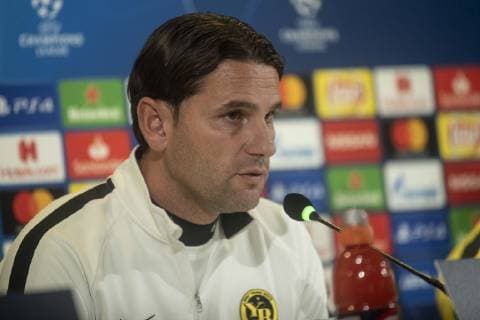 The head coach Of Young Boys Gerardo Seoane during the press conference PK Pressekonferenz before the UEFA Champions League group stage match between Juventus and Young Boys at the Juventus Stadium, Turin, Italy on 1 October 2018. Copyright: xAlbertoxGandolfox 21310009
