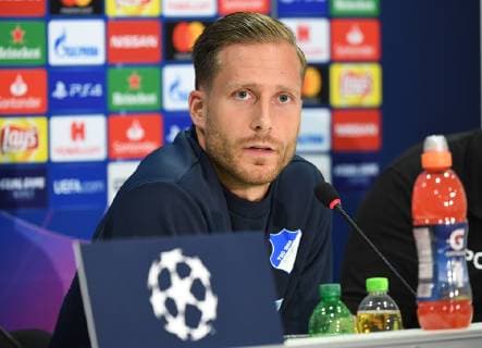 01 10 2018 xmeix Football UEFA Champions League TSG 1899 Hoffenheim Training and Press Conference emspor Oliver Baumann TSG 1899 Hoffenheim DFL DFB REGULATIONS PROHIBIT ANY USE OF PHOTOGRAPHS as IMAGE SEQUENCES and or QUASI VIDEO Sinsheim prio:1