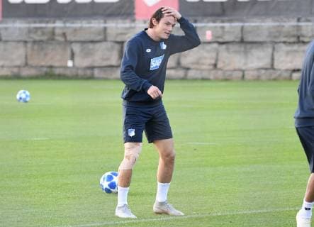 01 10 2018 xmeix Football UEFA Champions League TSG 1899 Hoffenheim Training and Press Conference emspor v l Nico Schulz TSG 1899 Hoffenheim DFL DFB REGULATIONS PROHIBIT ANY USE OF PHOTOGRAPHS as IMAGE SEQUENCES and or QUASI VIDEO Sinsheim prio:1
