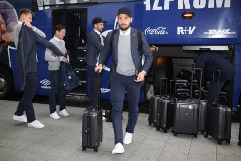 02 10 2018 Soccer Season 2018 2019 Champions League FC Schalke 04 Departure from Münster Osnabrück Airport Daniel CALIGIURI FC Schalke 04 Münster NRW Germany