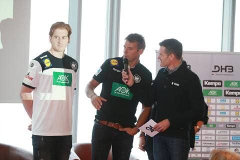 Local DHB jersey presentation for the Handball World Cup 2019 in the Sky Tower in Cologne Handball national coach Christian Prokop explains the new home jersey 02 10 2018