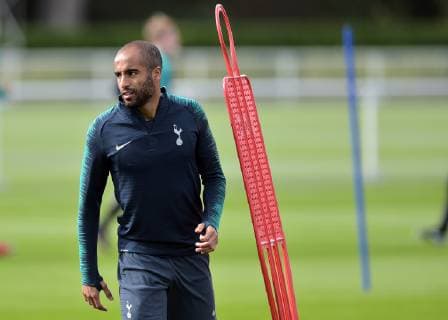 Lucas of Tottenham Hotspur during the Tottenham Hotspur part open training session ahead of the Champions League fixtures between Spurs & Barcelona. Training takes place at Tottenham Hotspur Training Ground, Hotspur Way, England on 2 October 2018. Copyright: xVincexxMignottx PMI-2287-0016