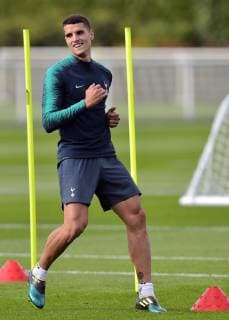 Erik Lamela of Tottenham Hotspur during the Tottenham Hotspur part open training session ahead of the Champions League fixtures between Spurs & Barcelona. Training takes place at Tottenham Hotspur Training Ground, Hotspur Way, England on 2 October 2018. Copyright: xVincexxMignottx PMI-2287-0017