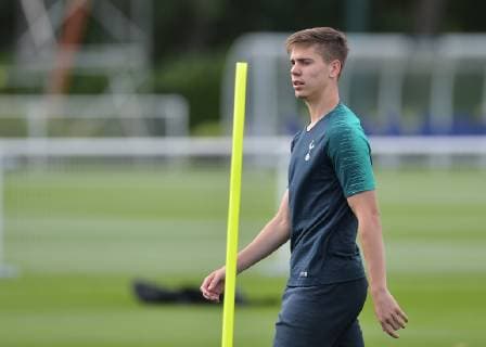 Juan Foyth of Tottenham Hotspur during the Tottenham Hotspur part open training session ahead of the Champions League fixtures between Spurs & Barcelona. Training takes place at Tottenham Hotspur Training Ground, Hotspur Way, England on 2 October 2018. Copyright: xVincexxMignottx PMI-2287-0033