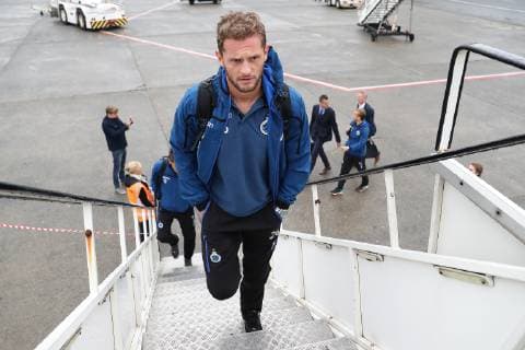 Club s Mats Rits pictured during the departure of Belgian soccer team Club Brugge KV for Mardid, Spain, Tuesday 02 October 2018 at Oostende Airport. Tomorrow Club will meet Spanish club Atletico Madrid on day two the UEFA Champions League, in group A. BRUNOxFAHY  x05439394x