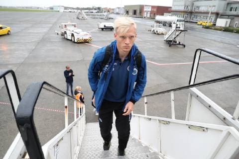Club s Saulo Decarli pictured during the departure of Belgian soccer team Club Brugge KV for Mardid, Spain, Tuesday 02 October 2018 at Oostende Airport. Tomorrow Club will meet Spanish club Atletico Madrid on day two the UEFA Champions League, in group A. BRUNOxFAHY  x05439383x