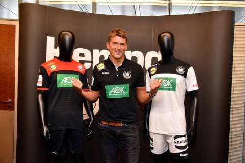 Christian Prokop coach of the national handball team posing with new jerseys on 02 10 2018 in Cologne at the presentation of the new jersey of the German national handball team for the Handball World Cup 2019 by Kempa and the German Handball Federation DHB