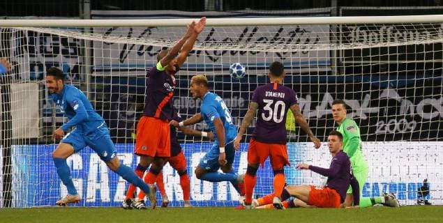 1 0 by Ishak BELFODIL 19 1899 Hoffenheim left against Ederson Morales goalkeeper Manchester City goalscoring UEFA Champions League TSG 1899 Hoffenheim vs Manchester City Groupe F Matchday 2 October 02 2018 Wirsol Rhein Neckar Arena Germany YmdY DFL regulations prohibit any use of photographs as image sequences and or quasi video TSG 1899 Hoffenheim Manchester City