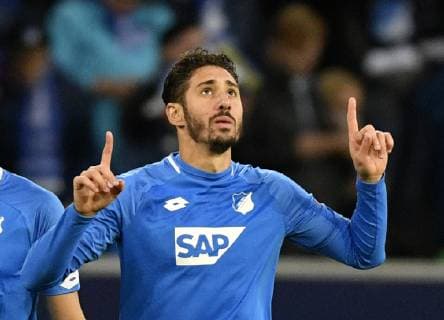 Goal to the 1 0 Ishak Belfodil TSG 1899 Hoffenheim Goal Gesture Gesture TSG 1899 Hoffenheim vs Manchester City Man City Champions League CL Group Stage 02 10 2018 DFL REGULATIONS PROHIBIT ANY USE OF PHOTOGRAPH AS IMAGE SEQUENCES AND OR QUASI VIDEO CL TSG 1899 Hoffenheim vs Manchester City