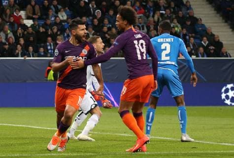 1 1 equalizer by Sergio Agueero Agüero 10 Manchester City v Oliver Baumman 1 goal 1899 Hoffenheim goaljubel TSG 1899 Hoffenheim vs Manchester City Groupe F Matchday 2 October 02 2018 Wirsol Rhein Neckar Arena Germany YmdY DFL regulations prohibit any use of photographs as image sequences and or quasi video TSG 1899 Hoffenheim Manchester City