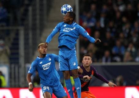 Joshua BRENET 2 1899 Hoffenheim TSG 1899 Hoffenheim vs Manchester City Groupe F Matchday 2 October 02 2018 Wirsol Rhein Neckar Arena Germany YMDY DFL regulations prohibit any use of photographs as sequences or video TSG 1899 Hoffenheim Manchester City