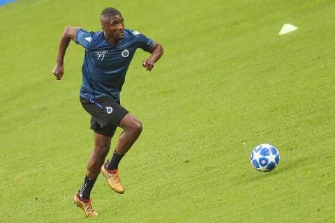 Club s Clinton Mata pictured during a training of Belgian soccer team Club Brugge KV, Tuesday 02 October 2018 in Madrid, Spain. Tomorrow Club will meet Spanish club Atletico Madrid on day two the UEFA Champions League, in group A. BRUNOxFAHY  x05439617x