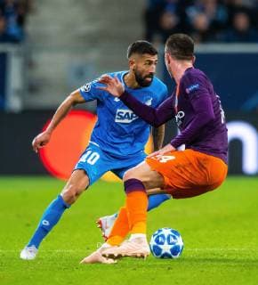 02 10 2018 xfux Football UEFA Champions League TSG 1899 Hoffenheim Manchester City FC emporer Kerem Demirbay TSG 1899 Hoffenheim Aymeric Laporte Manchester City FC Sinsheim