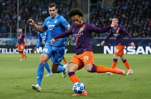 Justin HOOGMA 24 1899 Hoffenheim Leroy Sane 19 Manchester City UEFA Champions League TSG 1899 Hoffenheim vs Manchester City Groupe F Matchday 2 October 02 2018 Wirsol Rhein Neckar Arena Germany YmdY DFL regulations prohibit any use of images as image sequences or quasi video TSG 1899 Hoffenheim Manchester City