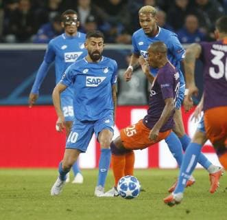 V 1 Kerem Demirbay Hoffenh Fernandinho City 1899 Hoffenheim Manchester City Sinsheim GER 02 10 2018 1 Gameday Soccer Champions League 2018 2019