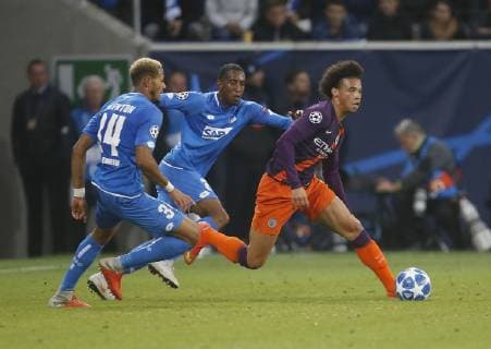 Joshua Brenet Hoffenh Leroy Sane City 1899 Hoffenheim Manchester City Sinsheim GER 02 10 2018 1 Gameday Soccer Champions League 2018 2019