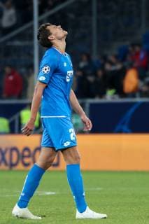 Justin Hoogma Hoffenheim 24 disappointed looking disappointment frustration disappointed pessimistic football UEFA Champions League TSG 1899 Hoffenheim Manchester City FC xozx