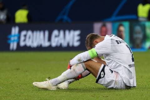 Oliver Baumann Goalkeeper Hoffenheim 1 disappointed with the defeat disappointment after the final whistle Losers lost frustration disappointed pessimistic football UEFA Champions League TSG 1899 Hoffenheim Manchester City FC xozx