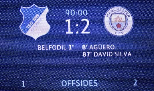 Scoreboard Score Final score 1 2 TSG 1899 Hoffenheim vs Manchester City Man City Champions League CL Group stage 02 10 2018 DFL REGULATIONS PROHIBIT ANY USE OF PHOTOGRAPH AS IMAGE SEQUENCES AND OR QUASI VIDEO TSG 1899 Hoffenheim vs Manchester City