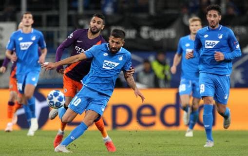 Kerem DERIMBAY 10 1899 Hoffenheim TSG 1899 Hoffenheim vs Manchester City Groupe F Matchday 2 October 02 2018 Wirsol Rhein Neckar Arena Germany YmdY DFL regulations prohibit any use of photographs as sequences or video TSG 1899 Hoffenheim Manchester City