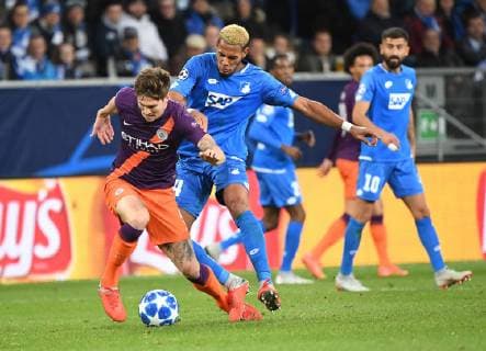 02 10 2018 xmeix TSG 1899 Hoffenheim Manchester City FC TSG 1899 Hoffenheim vs. John Stones Manchester City DFL DFB REGULATIONS PROHIBIT ANY USE OF PHOTOGRAPH as IMAGE SEQUENCES and or QUASI VIDEO Sinsheim prio:1