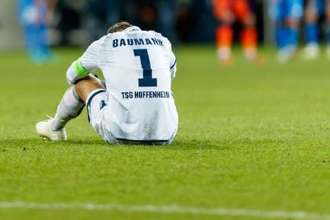 Sinsheim Germany 01 10 2018 UEFA Champions League Group Stage Group F TSG 1899 Hoffenheim Manchester City Goalkeeper Oliver Baumann TSG disappointed DeFodi048
