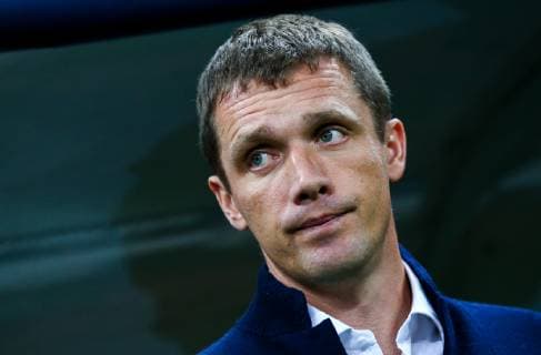 MOSCOW, RUSSIA - OCTOBER 2, 2018: CSKA Moscow s head coach Viktor Goncharenko in the 2018 19 UEFA Champions League Group G Round 2 football match against Real Madrid at Luzhniki Stadium. Anton Novoderezhkin TASS  TS0923BC