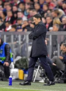 02 10 2018 Football UEFA Champions League 2018 2019 Group stage 2 Gameday FC Bayern Munich Ajax Amsterdam in the Allianz Arena Munich Coach Niko Kovac Bayern Munich thoughtful after conceding DFL and DFB regulations prohibit any use of images as image sequences and or quasi Video