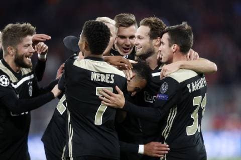 MUNCHEN, 02-10-2018, Allianz Arena, season 2018 2019, Champions League football. Ajax player Noussair Mazraoui 1-1 during the match Bayern Munchen - Ajax . Bayern Munchen - Ajax  x2515726x
