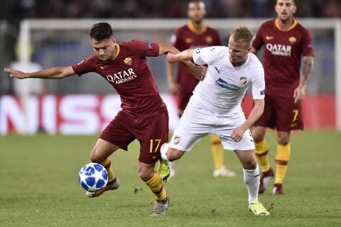 Cengiz Under of AS Roma during the UEFA Champions League group stage match between Roma and FC Viktoria Plzen at Stadio Olimpico, Rome, Italy on 2 October 2018. Copyright: xGiuseppexMaffiax 21460014