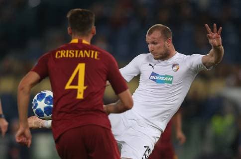 02.10.2018. Stadio Olimpico, Rome, Italy. Uefa Champions League A.S. Roma vs Viktoria Plzen. MICHAEL KRMENCIK in action during the match at Stadio Olimpico in Rome.  Copyright: xMarcoxIacobuccix xIPAx xMarcoxIacobuccix