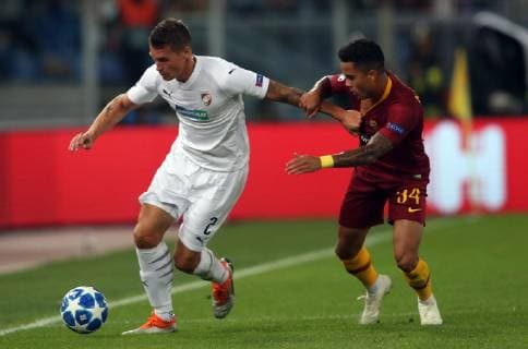 02.10.2018. Stadio Olimpico, Rome, Italy. Uefa Champions League A.S. Roma vs Viktoria Plzen. LUKAS HEJDA, JUSTIN KLUIVERT in action during the match at Stadio Olimpico in Rome.  Copyright: xMarcoxIacobuccix xIPAx xMarcoxIacobuccix