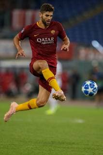 2nd October 2018, Stadio Olimpico, Rome, Italy; UEFA Champions League football, Juventus versus FC Viktoria Plzen; Federico Fazio of Roma controls the high ball and brings through midfield  ActionPlus12067407 GiampieroxSposito