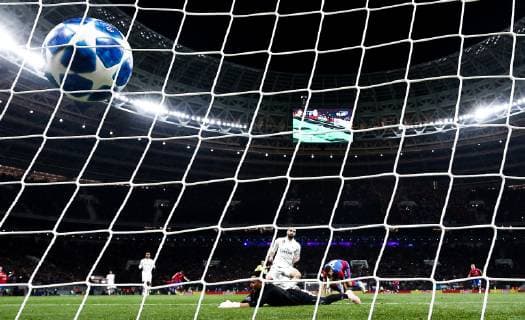 MOSCOW, RUSSIA - OCTOBER 2, 2018: Real Madrid s goalkeeper Keylor Navas concedes a goal in the 2018 19 UEFA Champions League Group G Round 2 football match against CSKA Moscow at Luzhniki Stadium. Valery Sharifulin TASS  TS0923D8