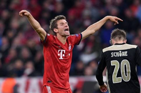 FOOTBALL CHAMPIONS LEAGUE SEASON 2018 2019 GROUP PHASE FC Bayern Muenchen Ajax Amsterdam 02 10 2018 Thomas Mueller FC Bayern Muenchen
