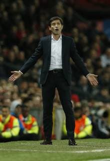Marcelino manager of Valencia during the UEFA Champions League Group H match at Old Trafford Stadium, Manchester. Picture date: 2nd September 2018. Picture credit should read: Andrew Yates Sportimage EDITORIAL USE ONLY. No use with unauthorised audio, video, data, fixture lists, club league logos or live services. Online in-match use limited to 120 images, no video emulation. No use in betting, games or single club league player publications.